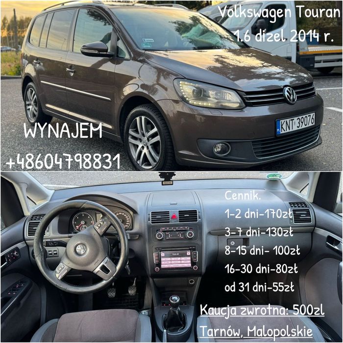 Wypożyczalnia wynajem samochodów Volkswagen Touran