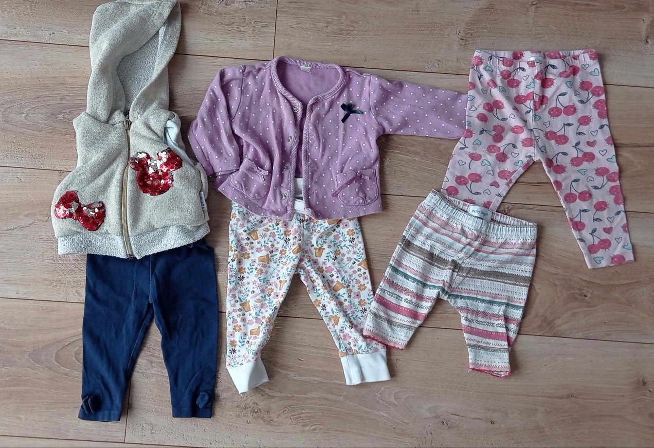 Paka ciuszków dla dziewczynki 62 cm: spodnie, body, pajace, kamizelka
