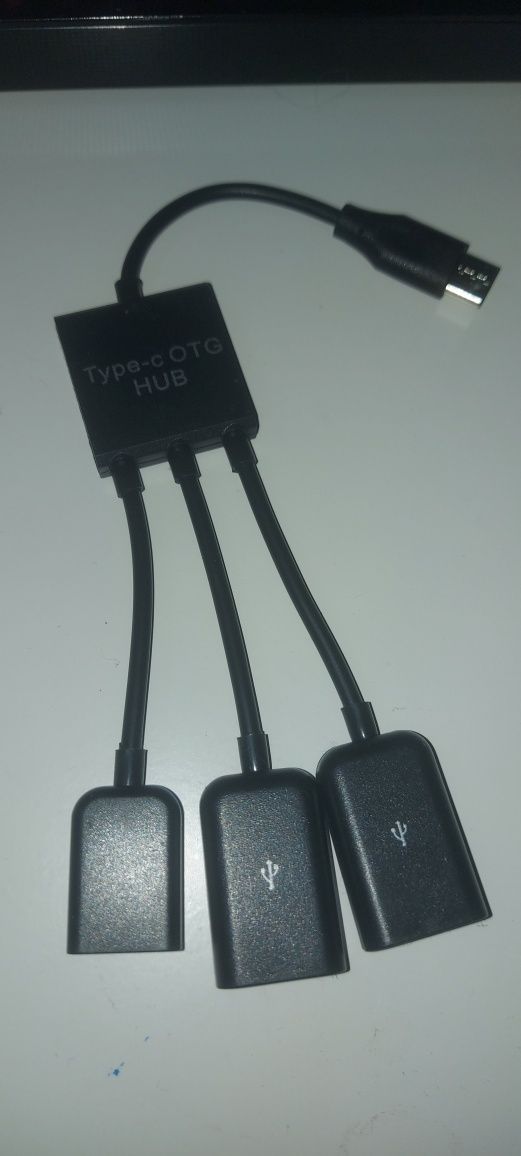 Cabo USB tipo C otg para ligar rato e teclado ao telemóvel hub type