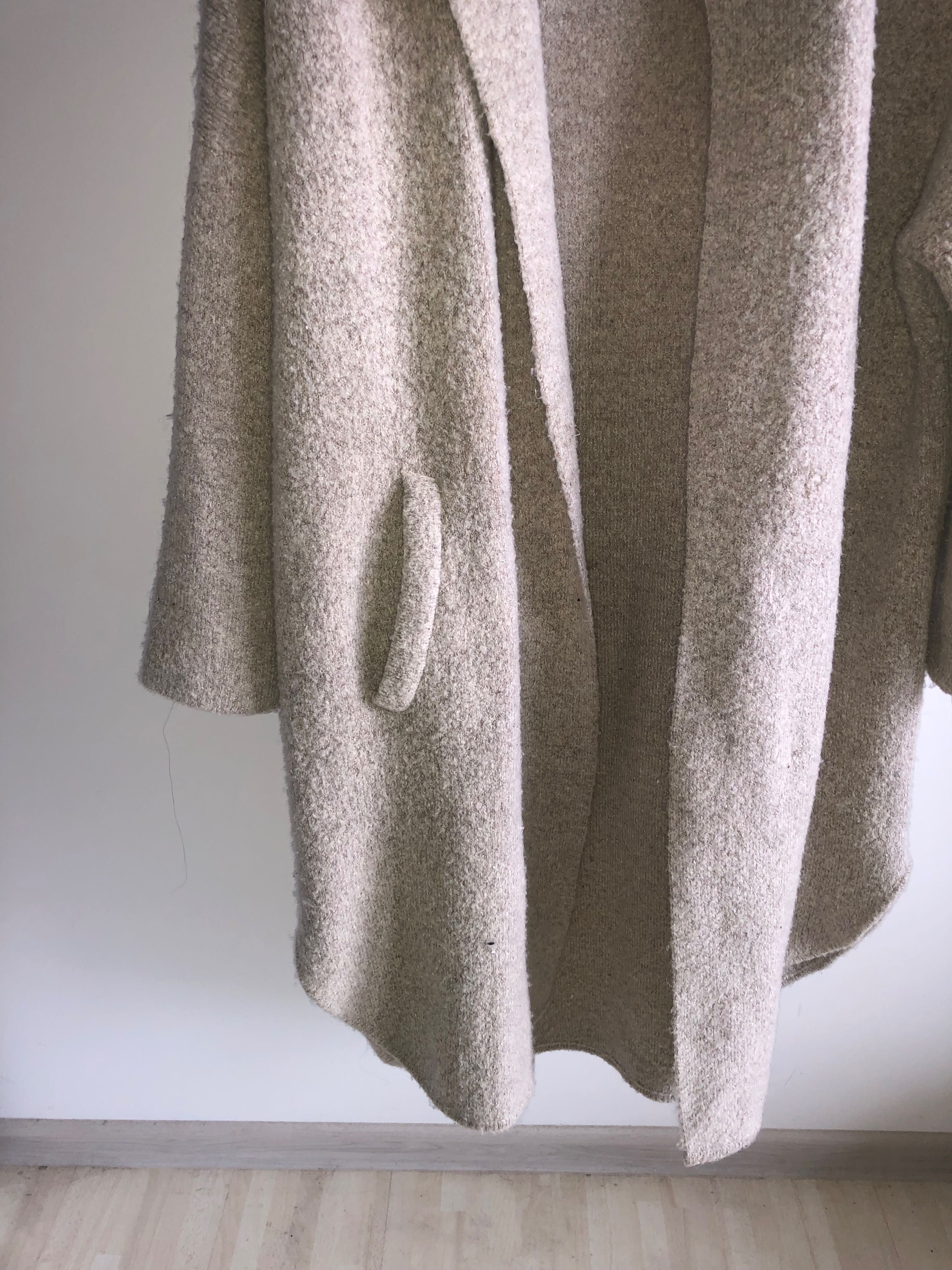 Sweter długi wełna Mango róż 42/XL