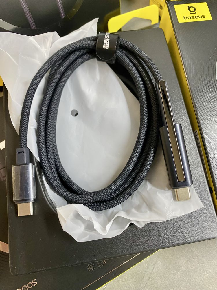 Кабель Baseus Nomos 100w Type-C на Type-C з підставкою для телефона