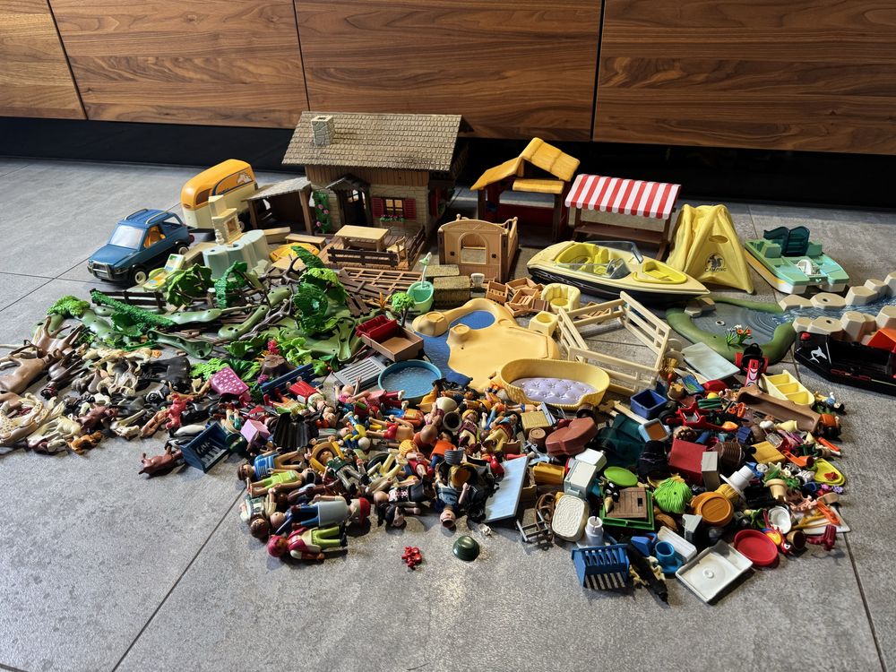 Playmobil dom samochód z przyczepą dla konia łódka stadnina farma