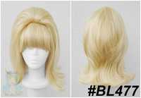 Blond peruka z prostą grzywką cosplay wig Fryzura lata 60 70