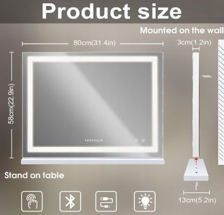 fenchilin lustro bluetooth hollywood mirror