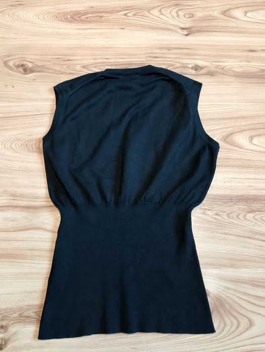 Czarna Damska Bawełniana Kamizelka John Smedley Sea Island Cotton