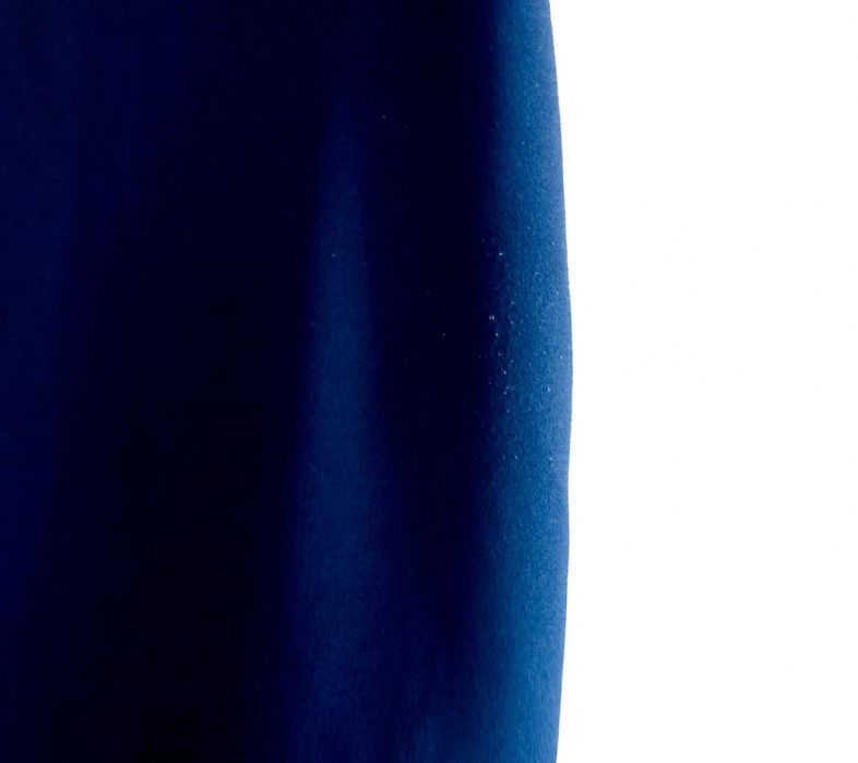 Granatowa ołówkowa spódnica z lampasami