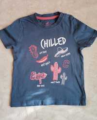 Granatowa chłopięca koszulka t-shirt bluzka krótki rękaw lupilu 86/92