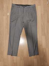 Spodnie Reserved klasyczne męskie szare w kratkę