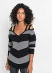 B.P.C sweter odkryte ramiona w pasy ^36/38