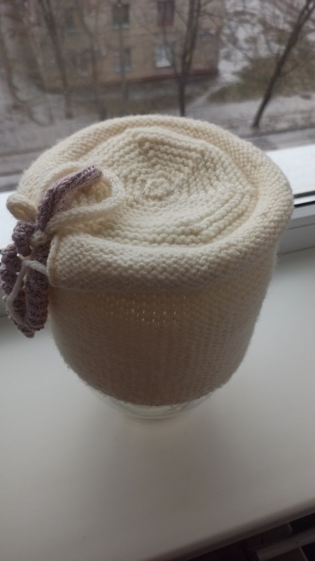 Романтичная зимняя шапочка с украшением шапочки под заказ