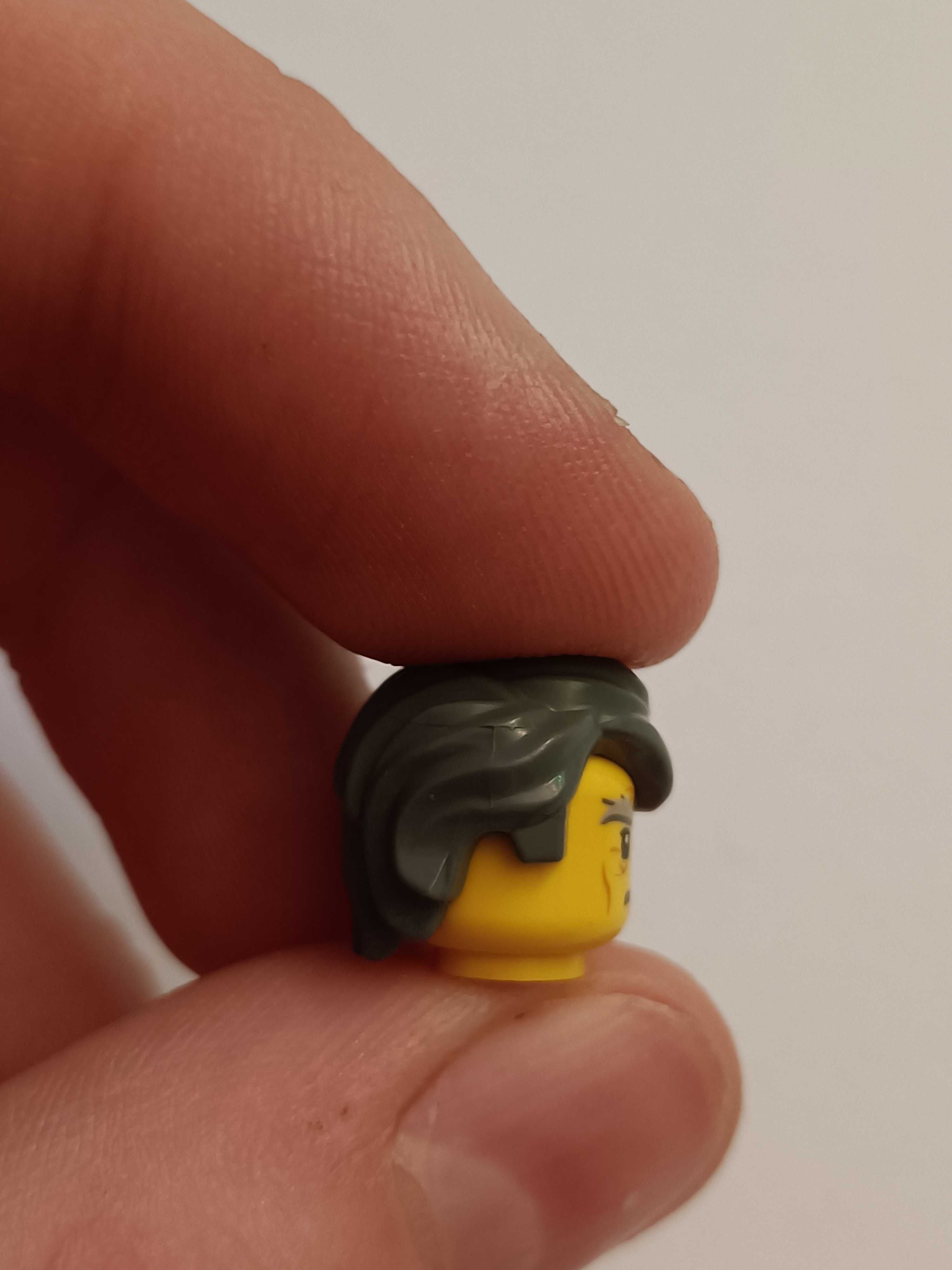 Lego ninjago-oryginalna głowa z włosami -Sensei Garmadon, stan idealny