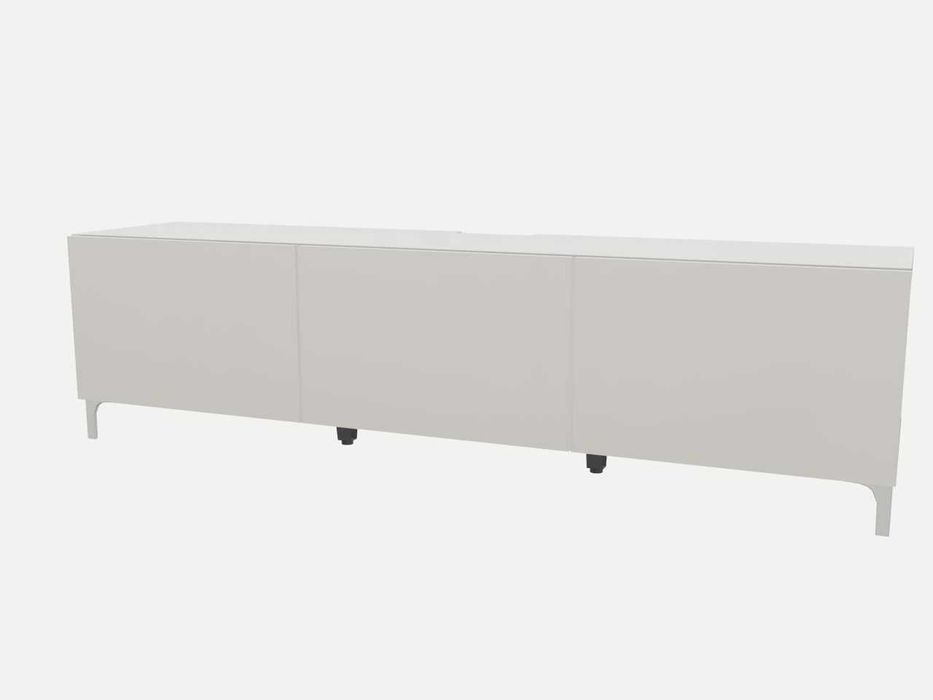 Móvel TV IKEA Besta em lacado branco com painel superior em vidro