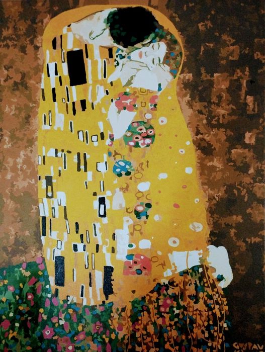 Obraz ręcznie malowany Gustav Klimt Pocałunek