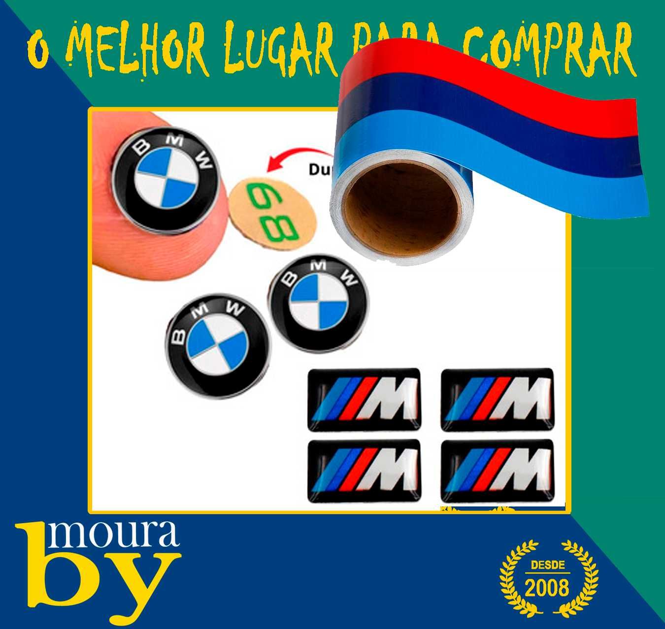 centro de rodas Emblemas BMW Frontal e da mala comando
