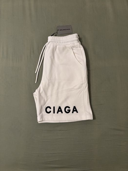 Balen/Ciaga split white shorts