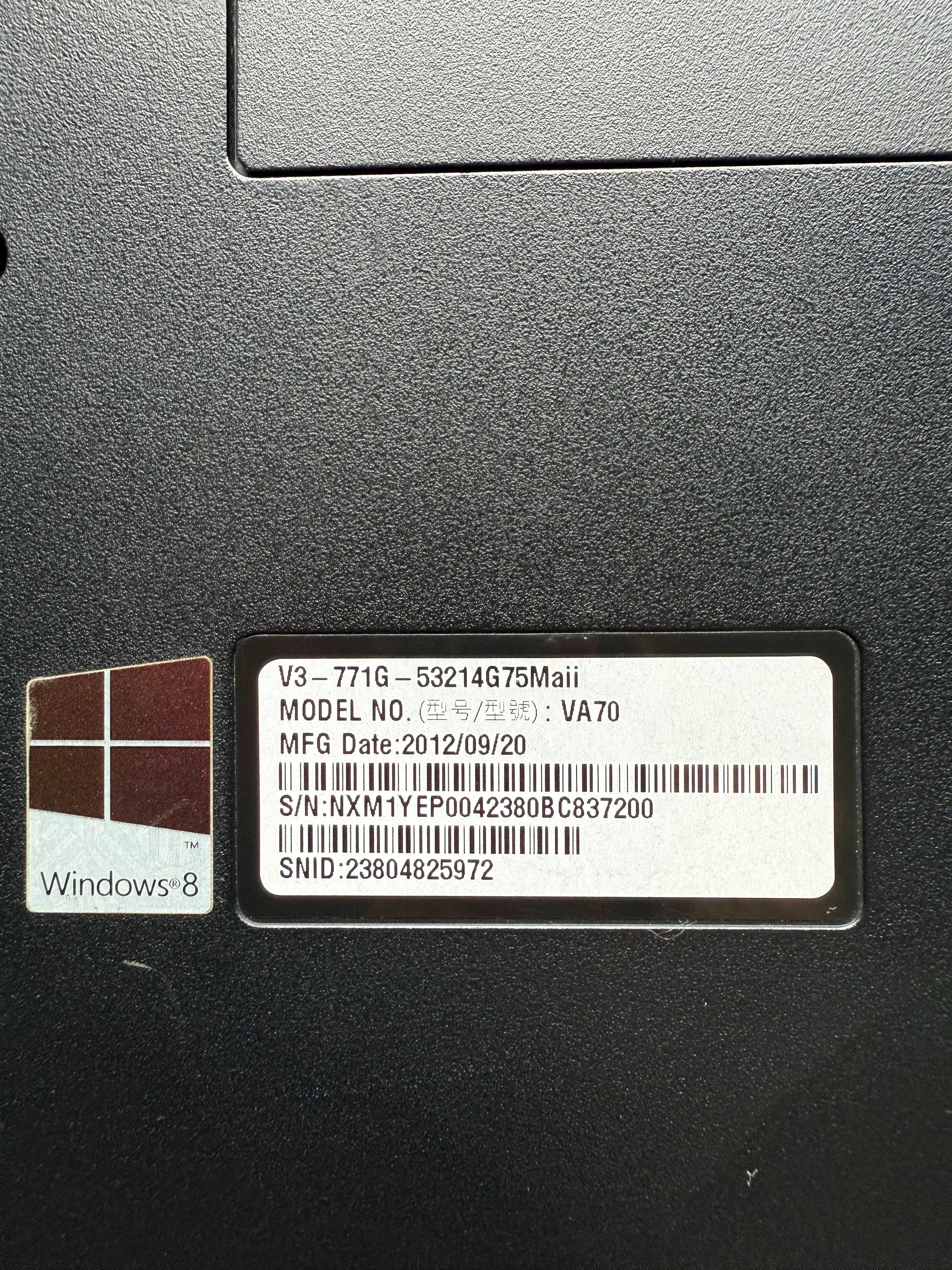 Laptop Acer Aspire V3-771G [V3-771G-53238G75MAii] sprawny