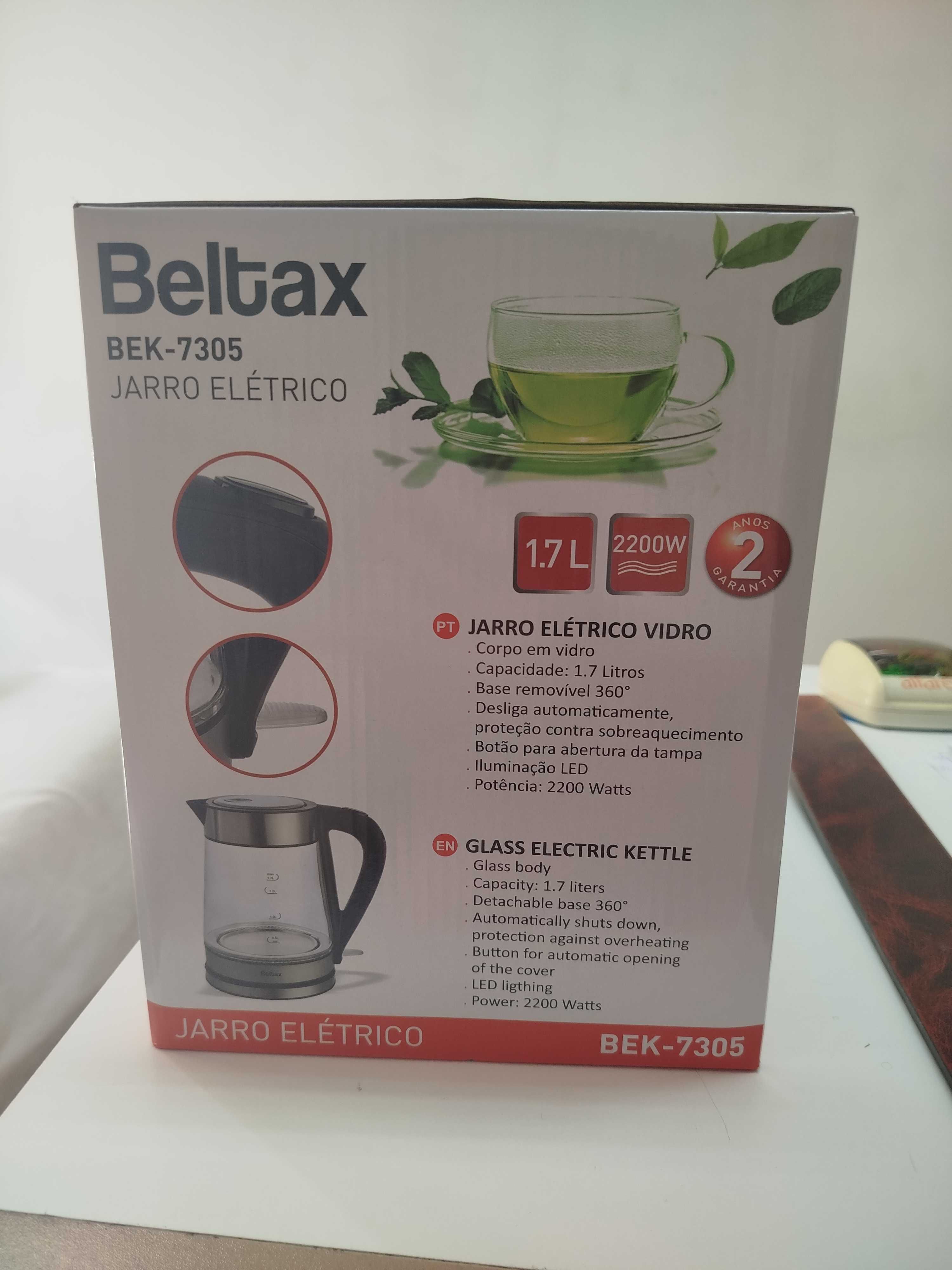 Jarro Eléctrico Beltax BEK-7305 (1.7 L - 2200 W - Vidro) - NOVO