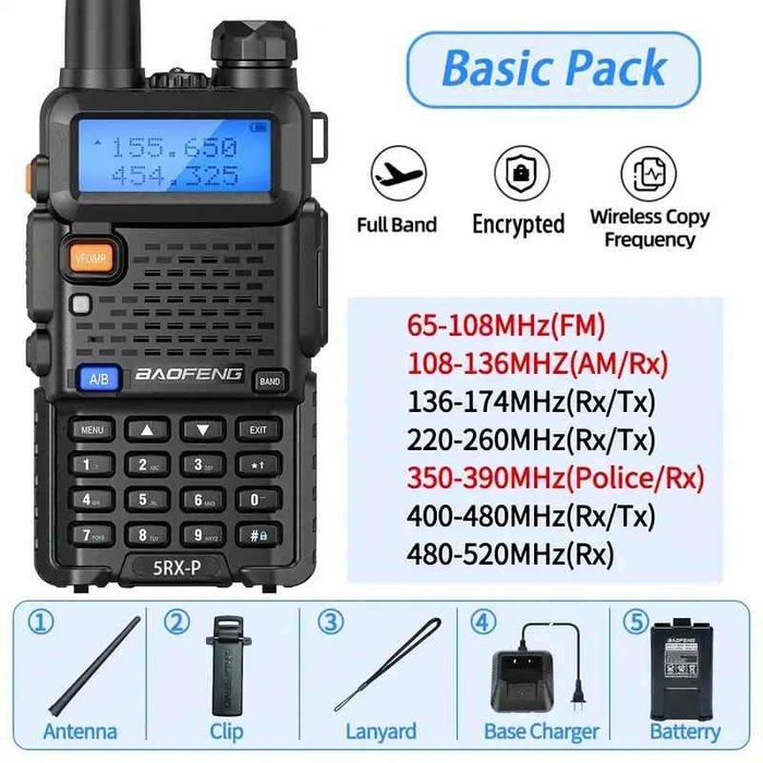 УКВ Радиостанция Baofeng UV-5R  144/220/430 MHz  5-10 W  600-700 грн.