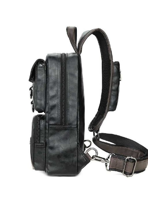 Чоловіча мужская кожаная сумка барсетка мужской рюкзак на плече ранец