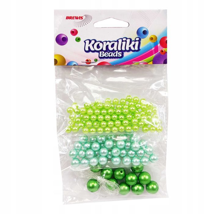 Koraliki okrągłe Brewis zielone