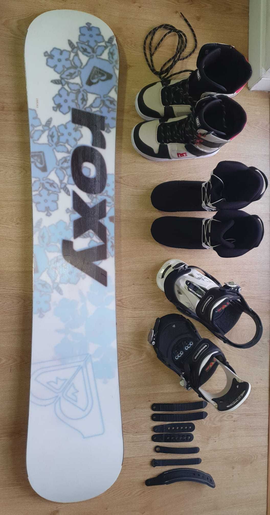 Prancha 151, binding e botas de snowboard impecáveis!