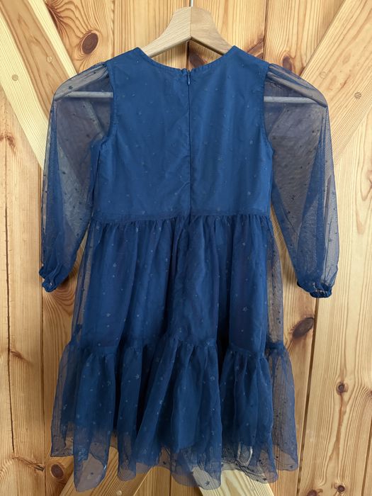 Sukienka cool Club 116 granatowa w gwiazdki sesja świąteczna