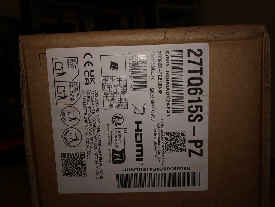 Smart TV LG 27TQ615S Nova e selada