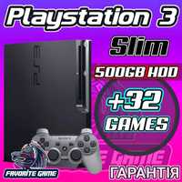 PS3 Slim 500GB + 32 гри + Гарантія, Доставка Playstation 3 ПС3 Слім