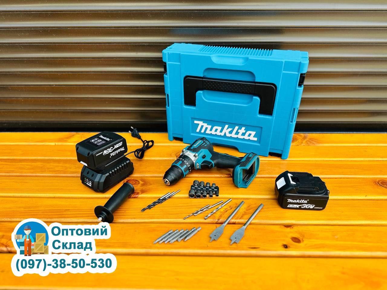 Акумуляторний Шуруповерт Makita DHP485BL + удар Безщітковий 36V 5A