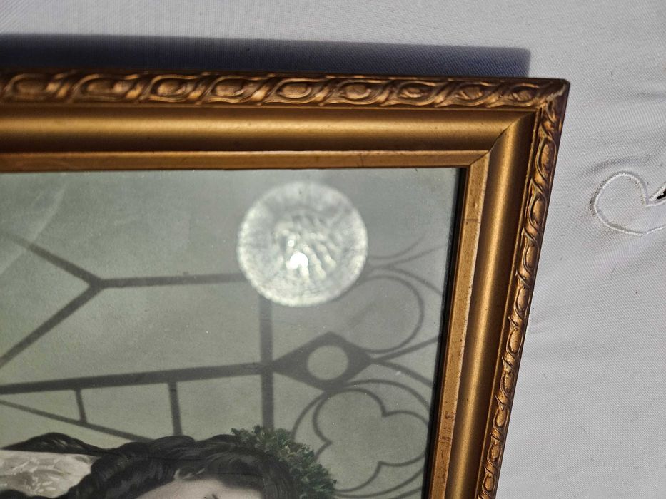 Stara rama, monidło obrazek komunijny lata 60