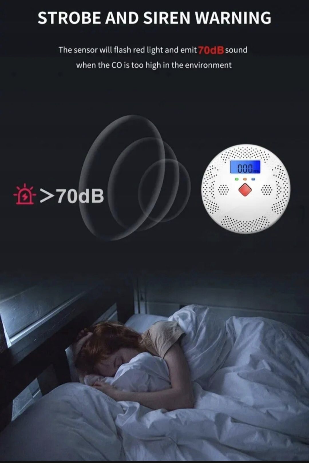 Czujnik CO Tlenku Węgla Czadu Smart WiFi