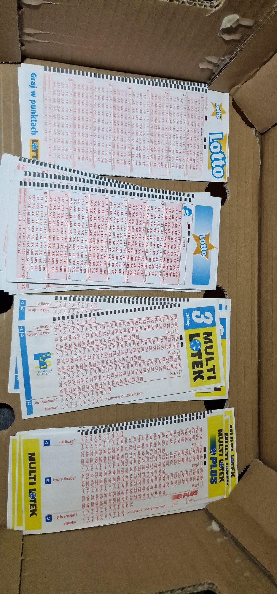 Archiwalne kolekcjonerskie kupony LOTTO Duży lotek multilotek