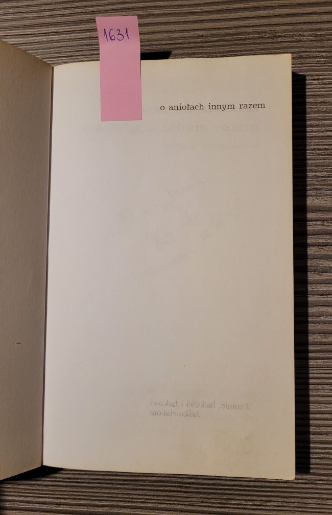 1631. "O aniołach innym razem" Jacek Kaczmarski