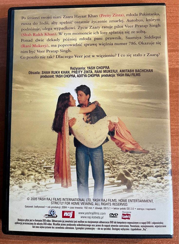 oryginalna płyta DVD film „Veer-Zaara” kolekcja Bollywood