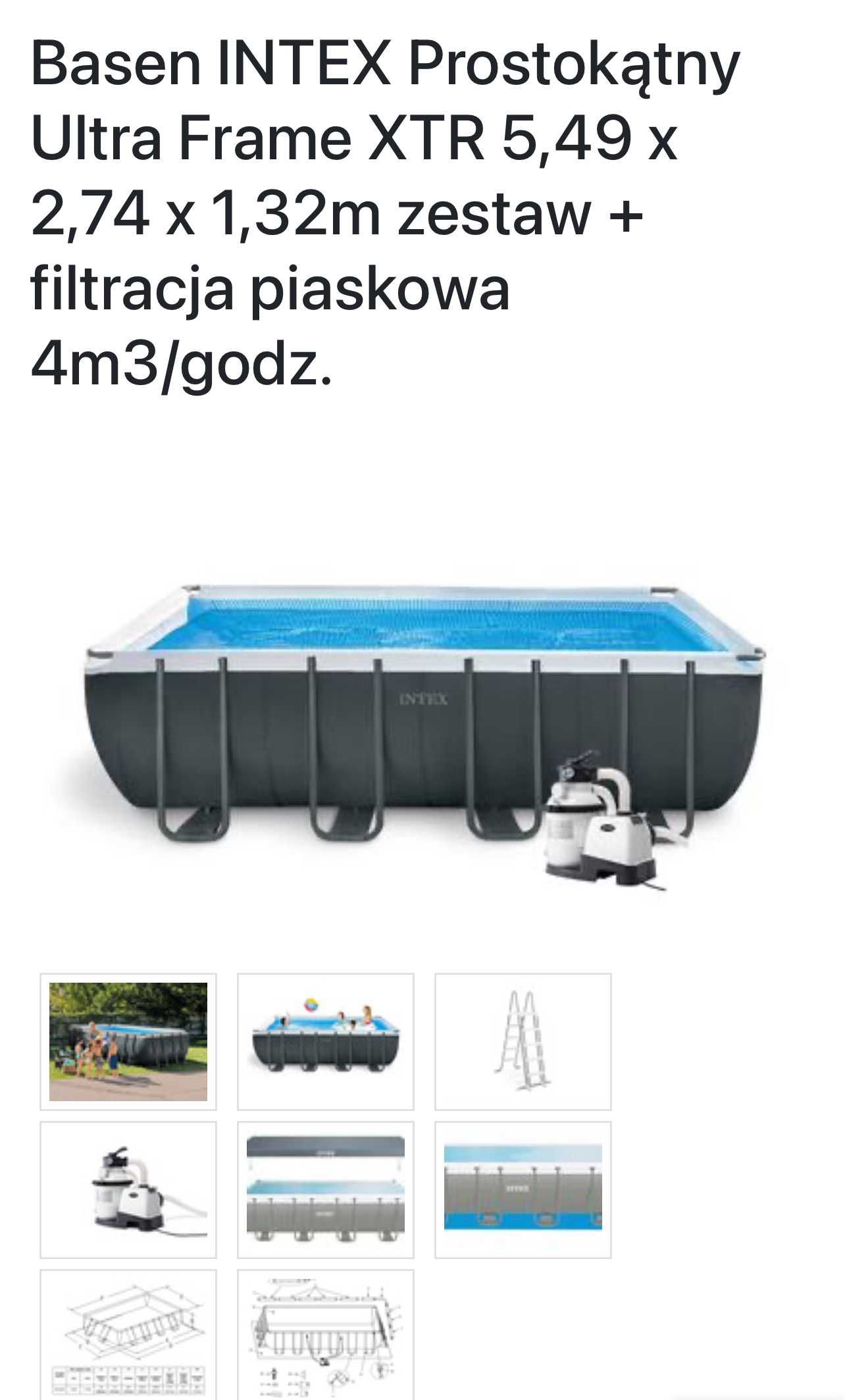 Basen ogrodowy stelażowy prostokątny INTEX Ultra XTR 549x274x132