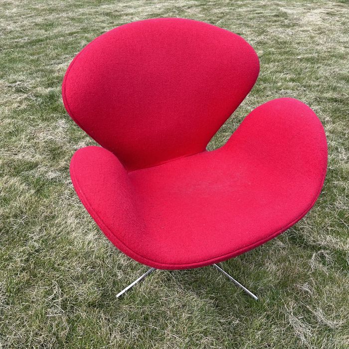 Fotel obrotowy tapicerowany czerwony kaszmir Cup D2 Design