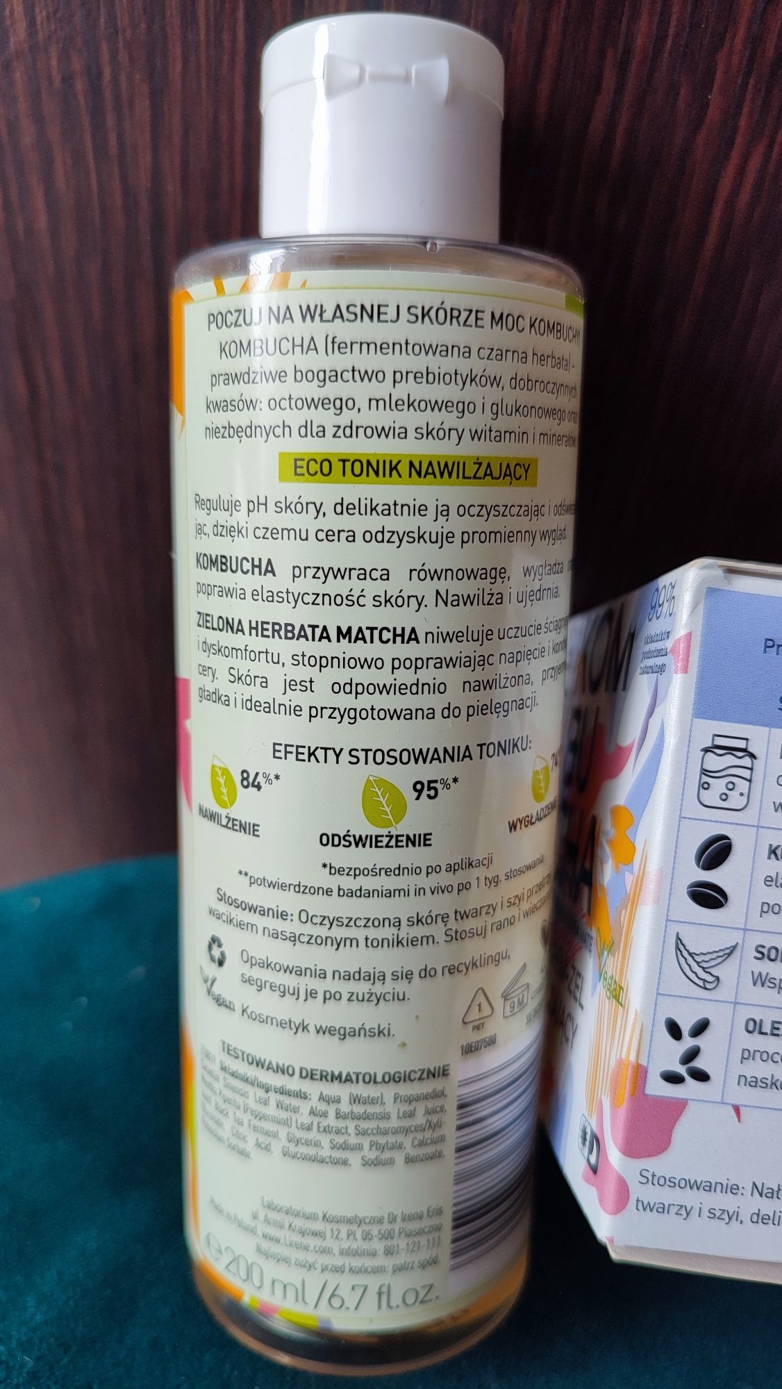 Zestaw Lirene Kombucha krem + tonik nawilżający