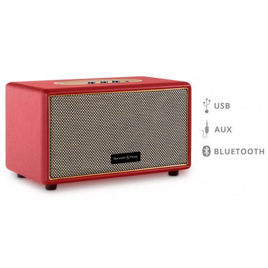 Głośnik Bluetooth Vintage 2x30W Bennett & Ross Czerwony
