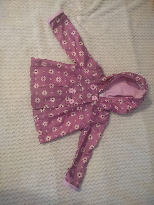 Kurtka wiatrówka dla dziewczynki, ocieplana polarkiem r.74