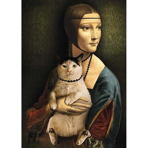 Пазл "Дама з котиком", 1000 елементів Trefl