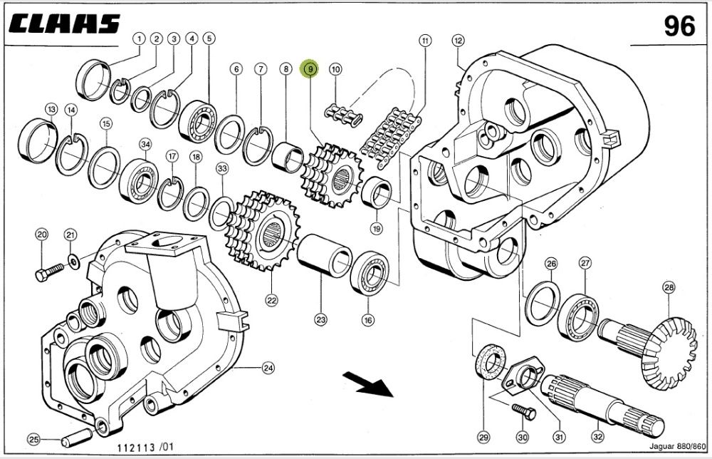 CLAAS JAGUAR 820-880 зірочка реверсійного редуктора 0009841720 / 98417