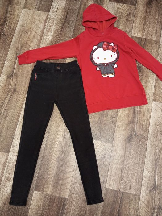 Набір: теплі джинси і кофтинка-реглан 140-146см