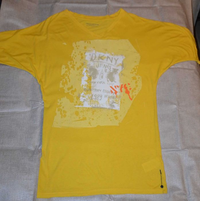 DKNY Jeans Koszulka Damska S Oversize Oryginalna Super Stan Bawełna