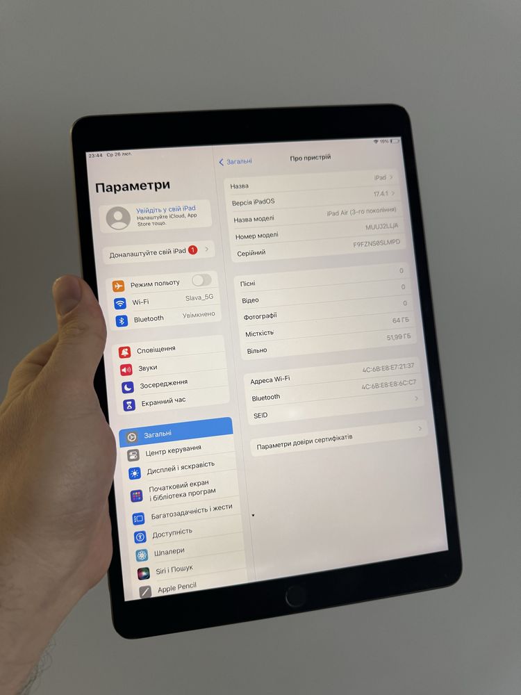 Apple Ipad Air 3 64 GB 2019 Wi-Fi