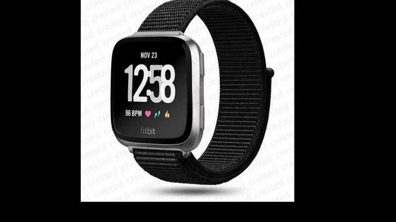G295 Pasek nylonowy Fitbit Versa3/4,Sense/2_ CZARNY-zapinany na rzepy