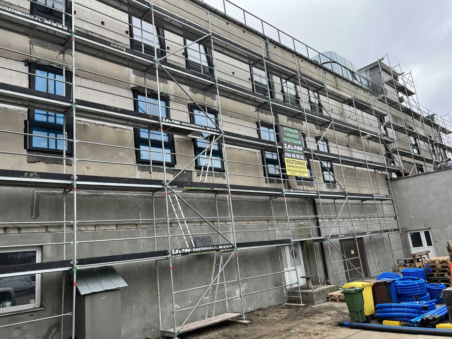 Montaż Wynajem Wypożyczalnia rusztowań fasadowych modułowych Transport