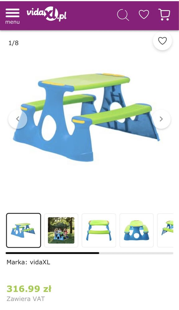Stolik z ławeczkami dla dzieci