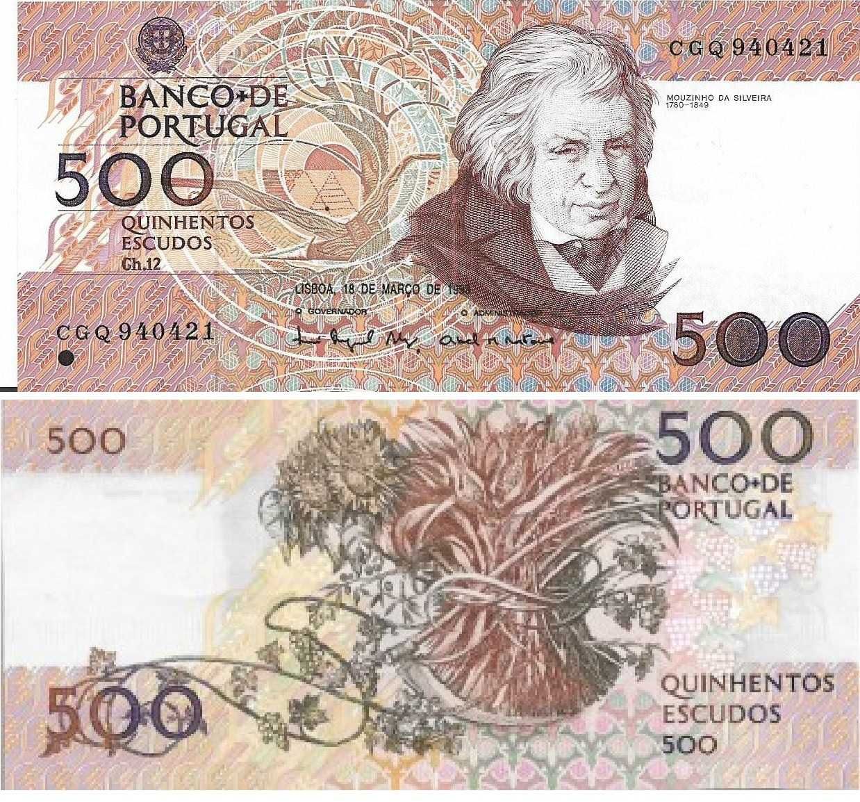 Portugal - - - 500$00 - Mouzinho da Silveira - - - - - Notas