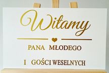 Tablica ślubna tablica powitalna Witamy złoty napis wesele ślub