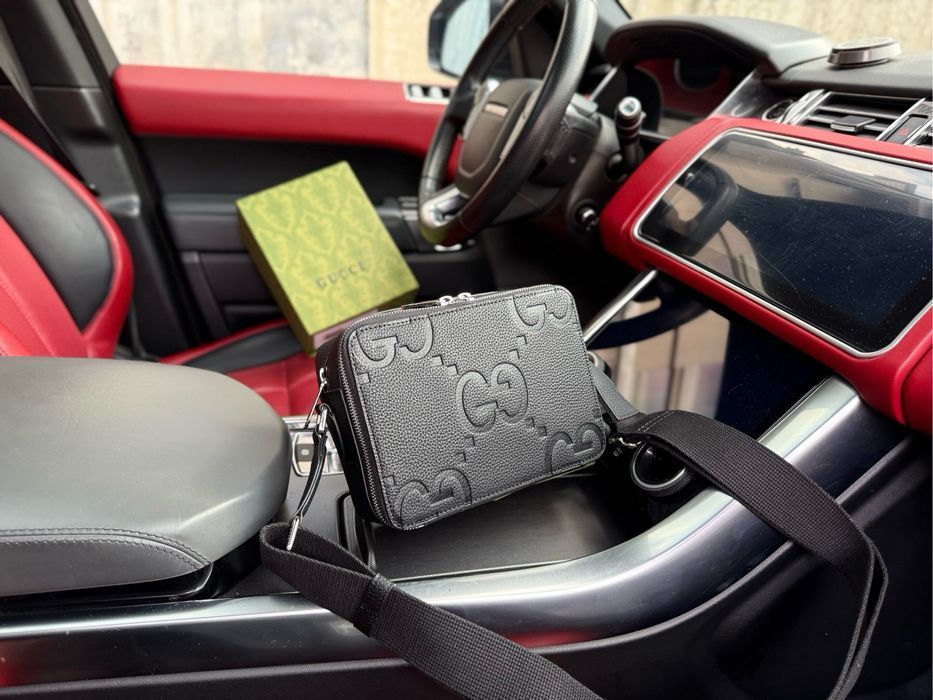 GyCCI сумка мужская черная уничекс оригинал кожаная кожаный